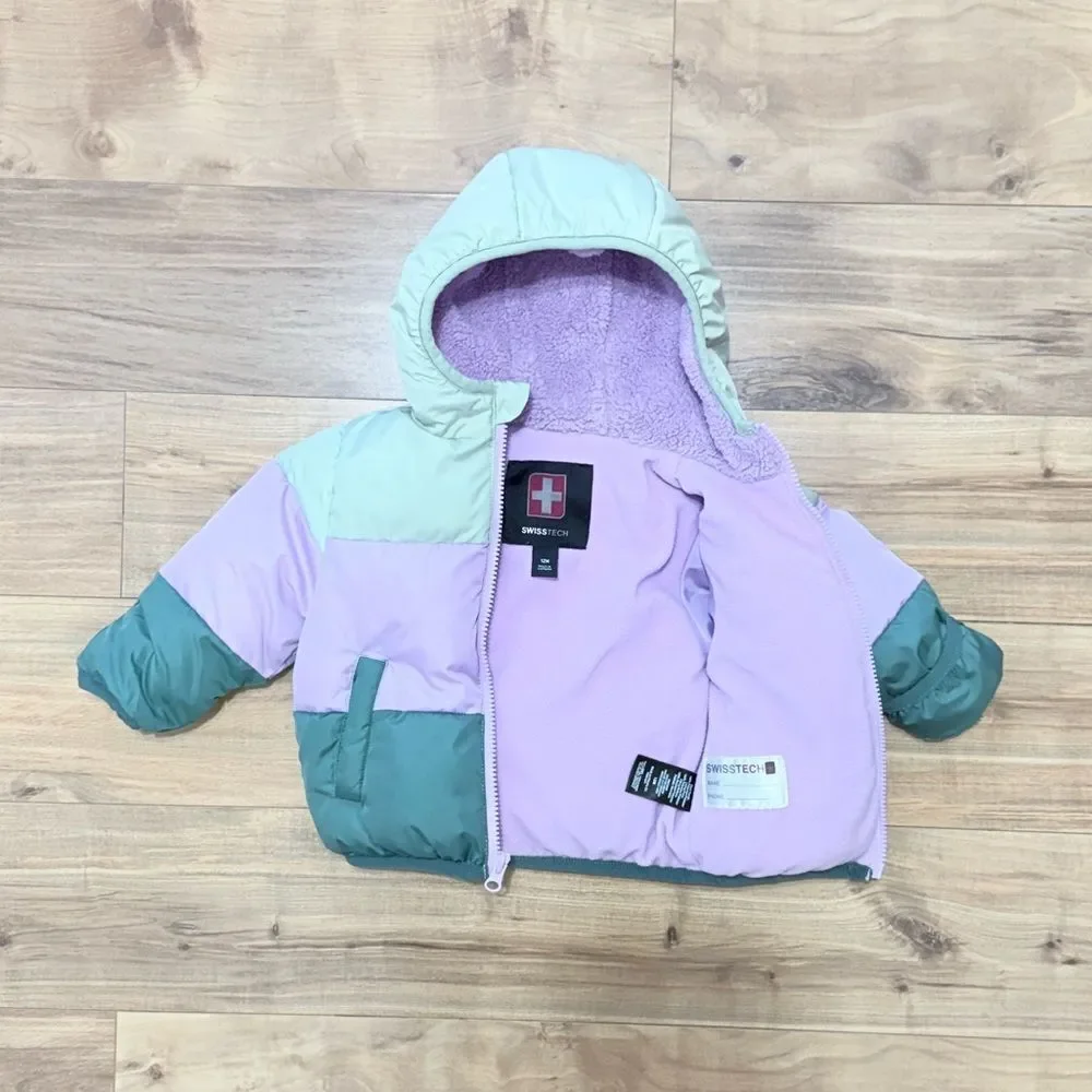 Swiss Tech toddler hooded puffer jacket Size 12M